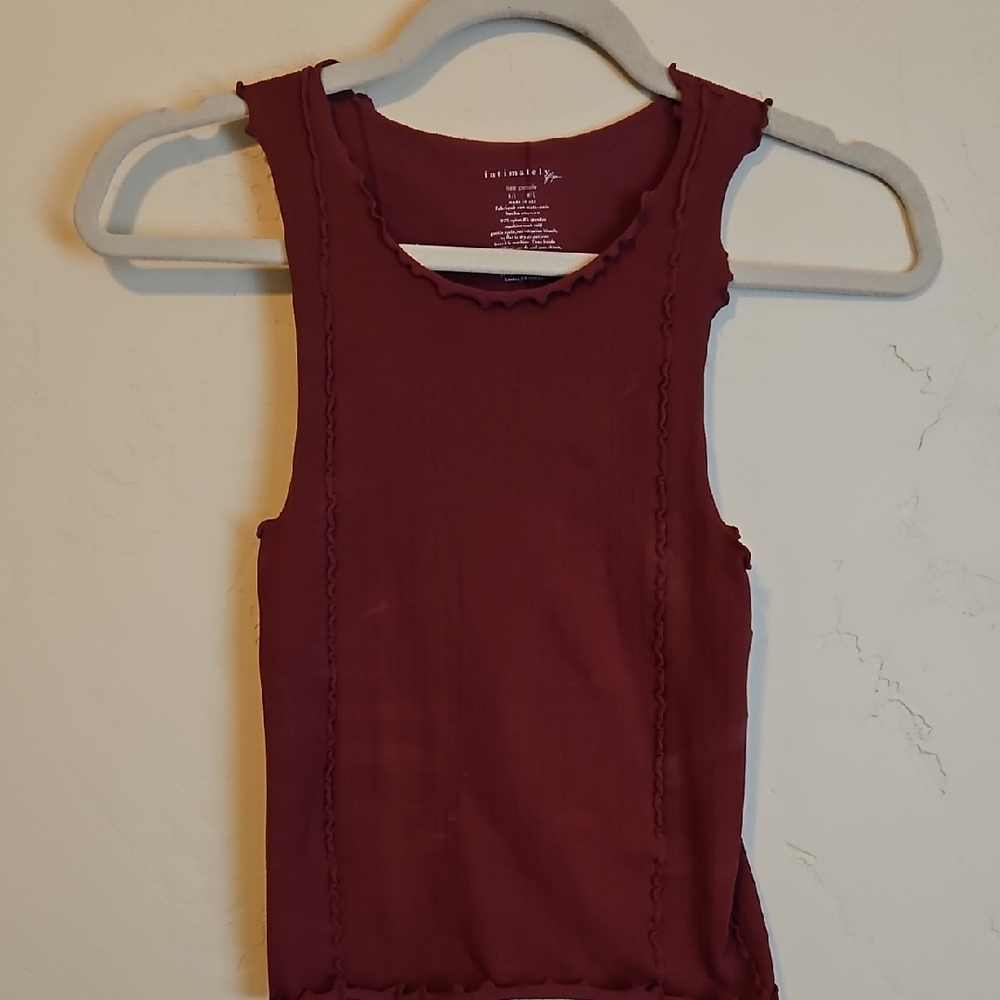 Free People Burgundy Tank Top
